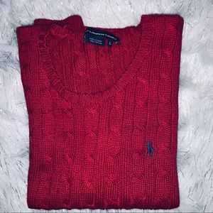 RALPH LAUREN SHORT SLEEVE RED SWEATER